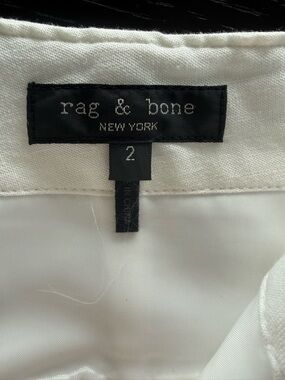 rag & bone White Linen-Blend Top